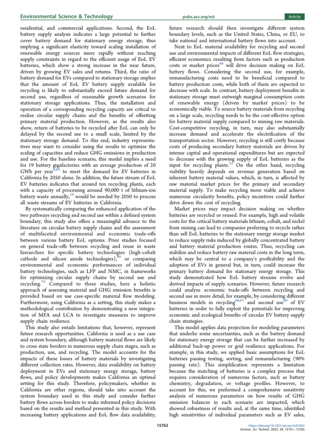 电动汽车电池二次利用与回收的减排效应