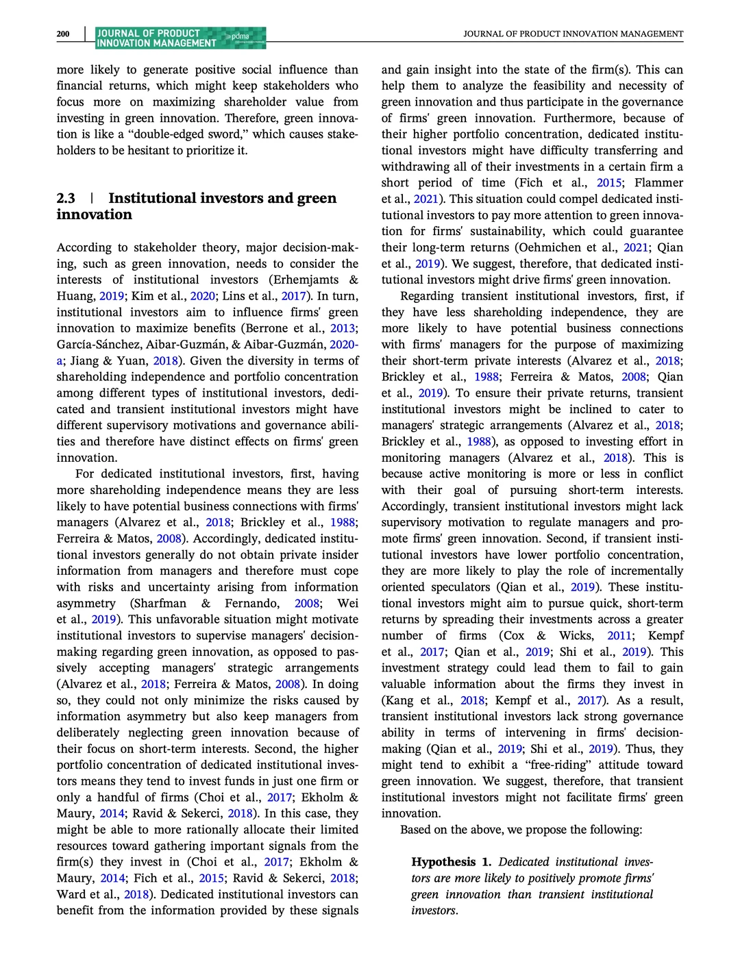 机构投资者对企业绿色创新的影响