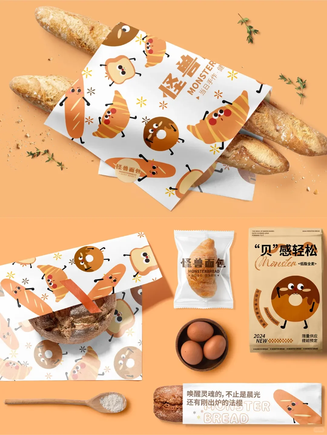 怪兽面包品牌设计|面包品牌设计