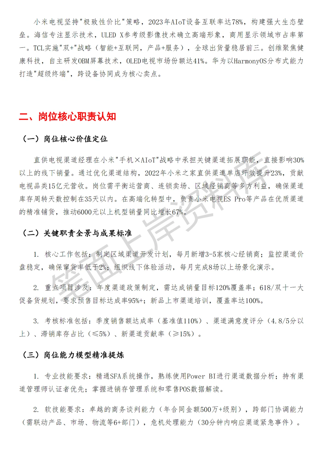 小米直供电视渠道经理