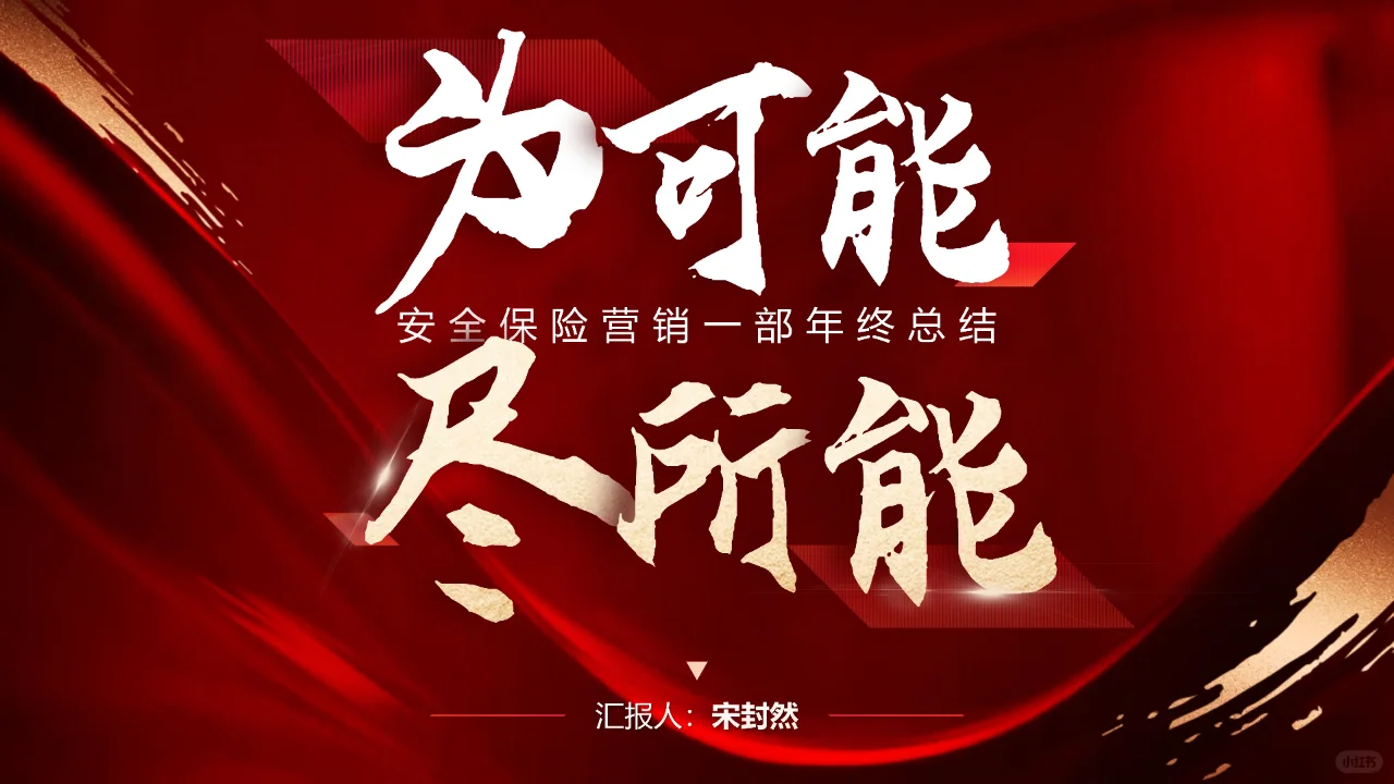 保险公司总结PPT模板