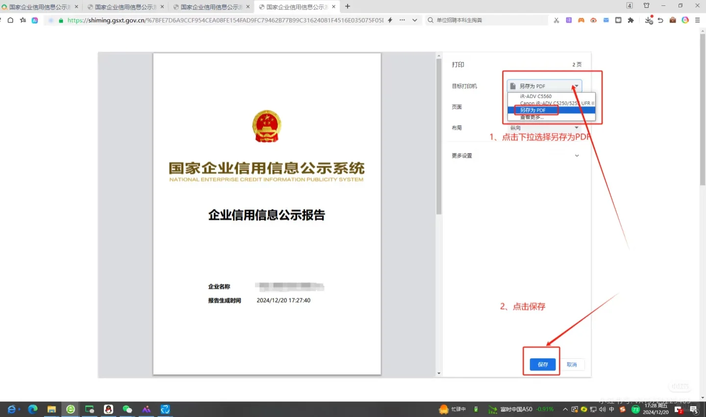 实习用|企业信用信息公示报告|可代查