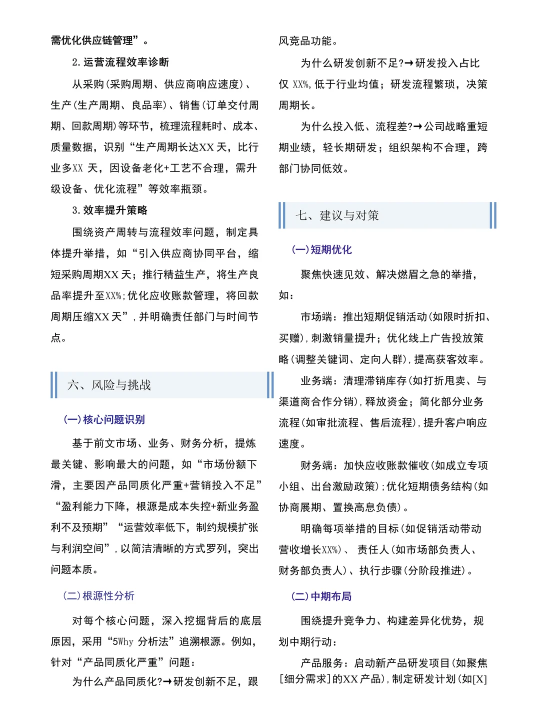 经营分析报告框架来啦?