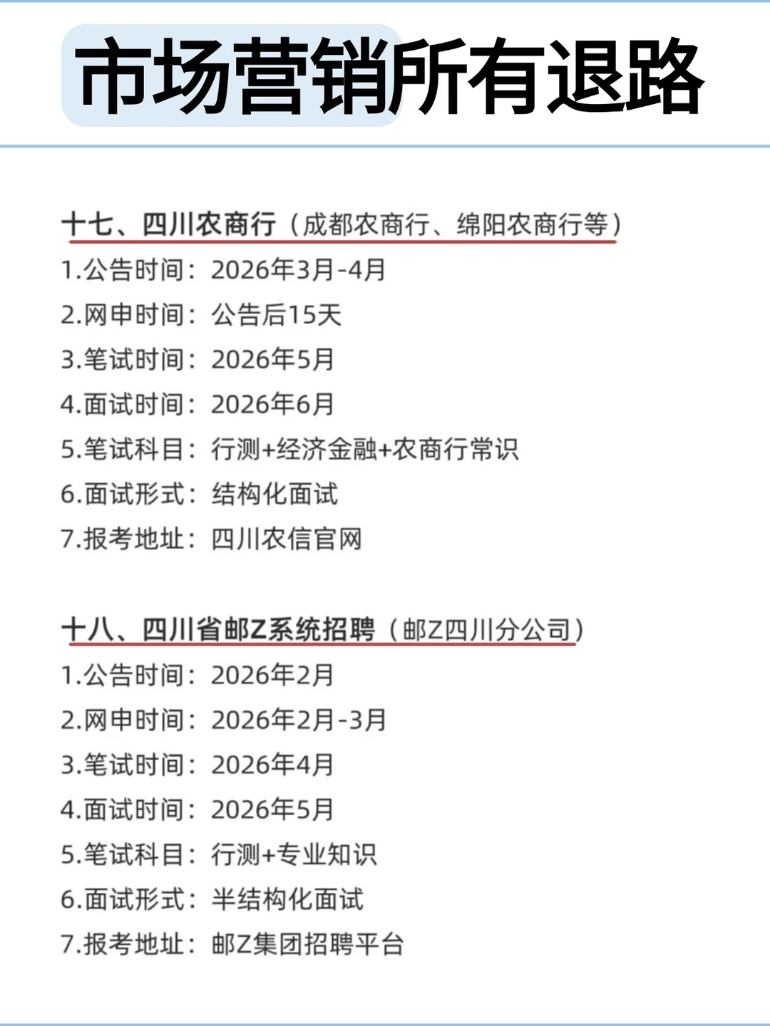 属于市场营销专业所有退路!