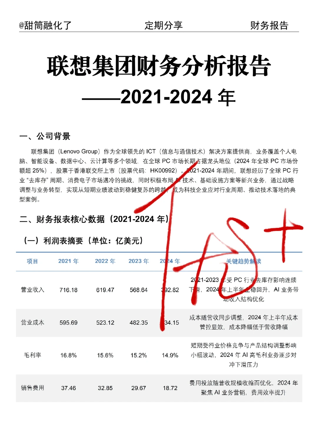 2021-2024年联想集团财务分析报告参考?