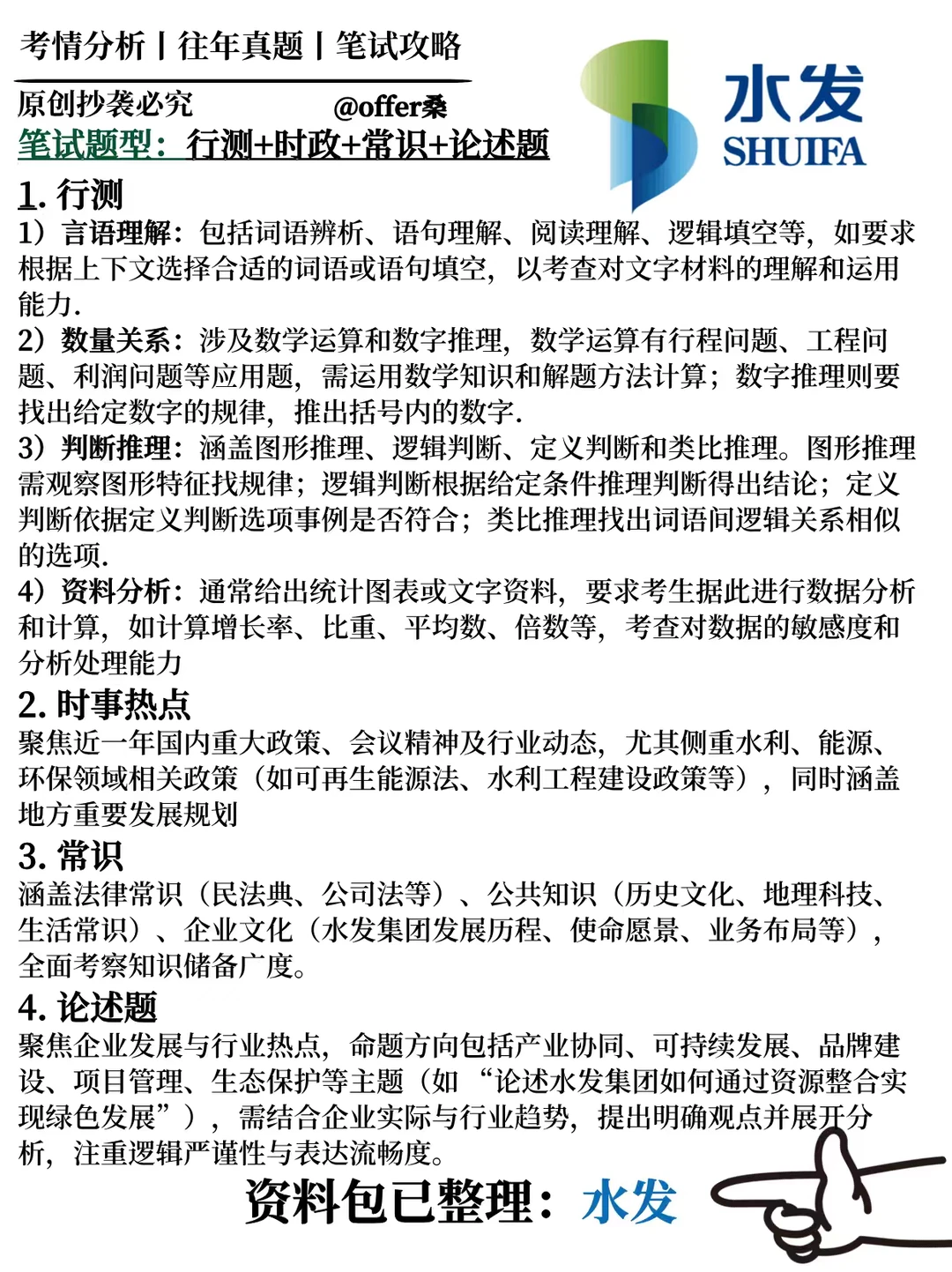 水发集团2026校招笔试通知已发❗考情分析