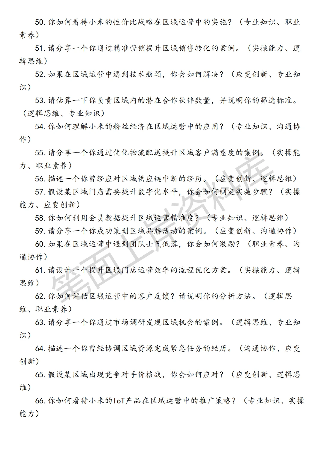 小米区域运营主管