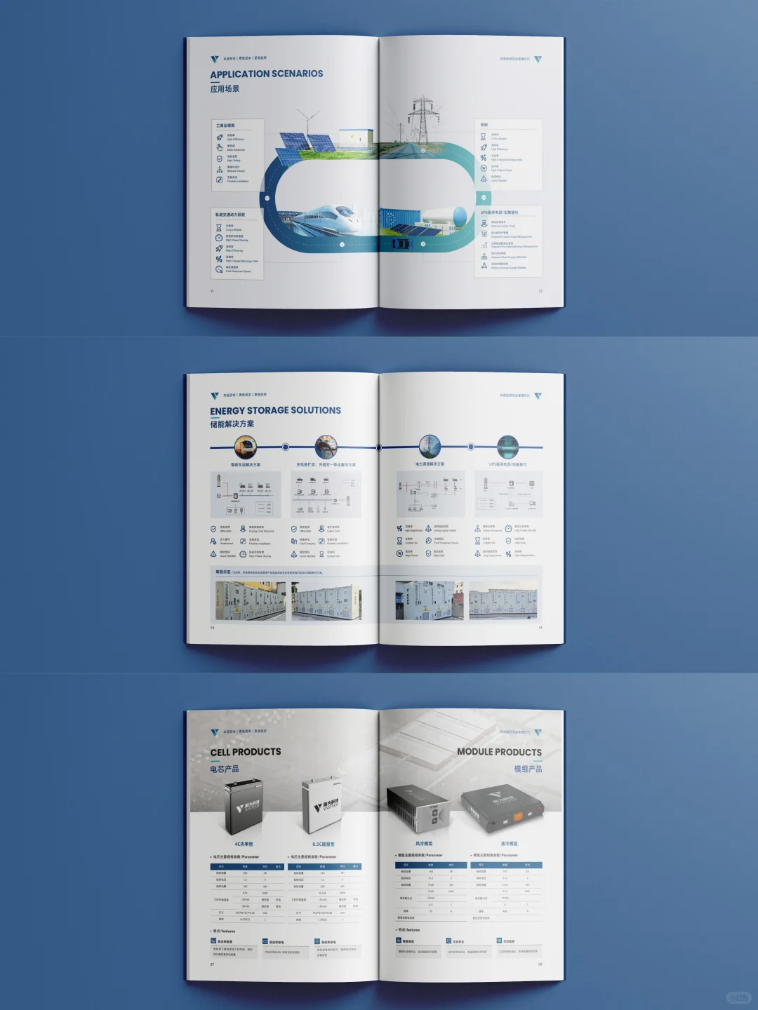 能源行业科技感蓝色画册设计｜简约大气配色