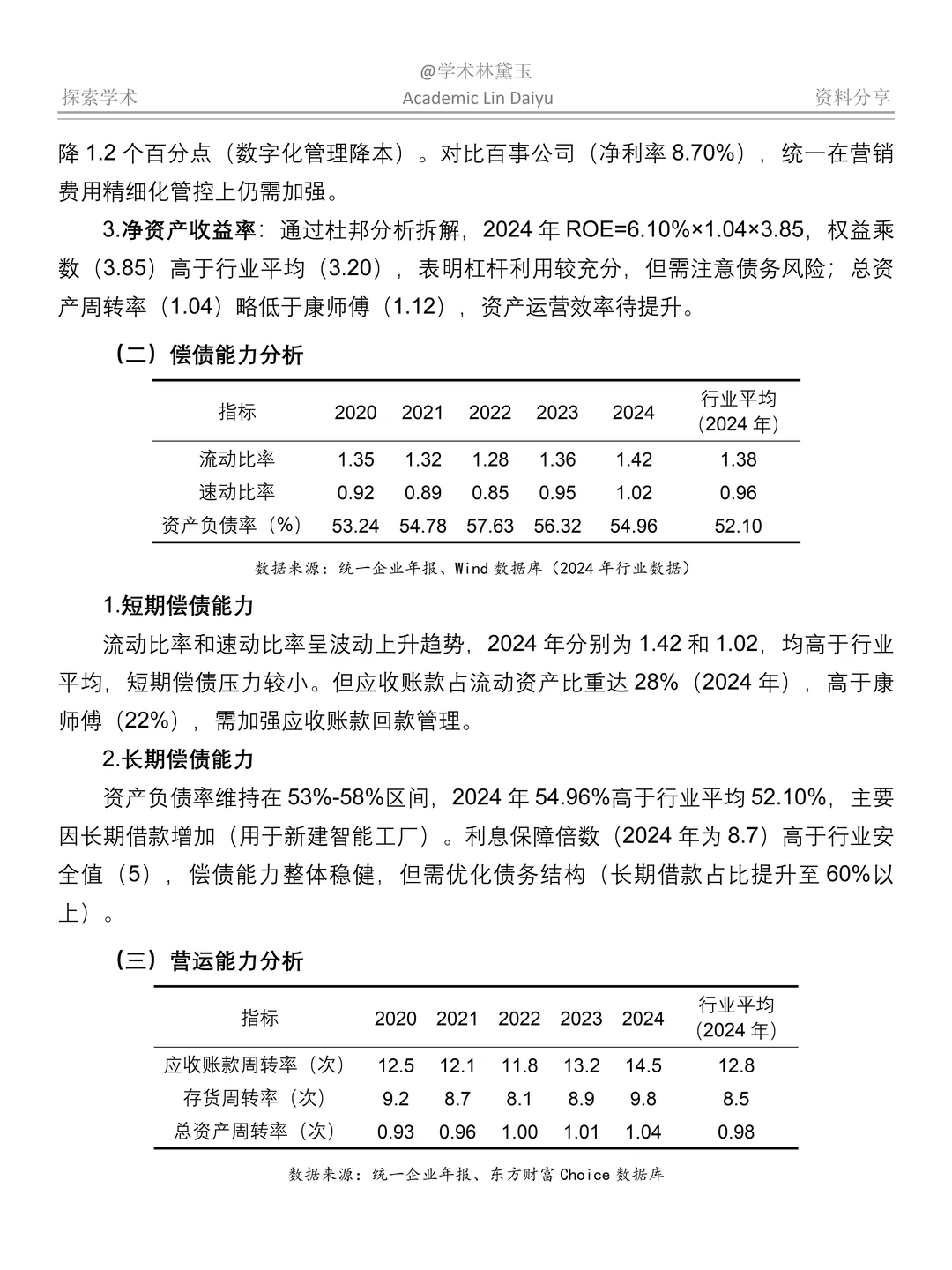 简单做个统一企业近5年财务分析报告~?
