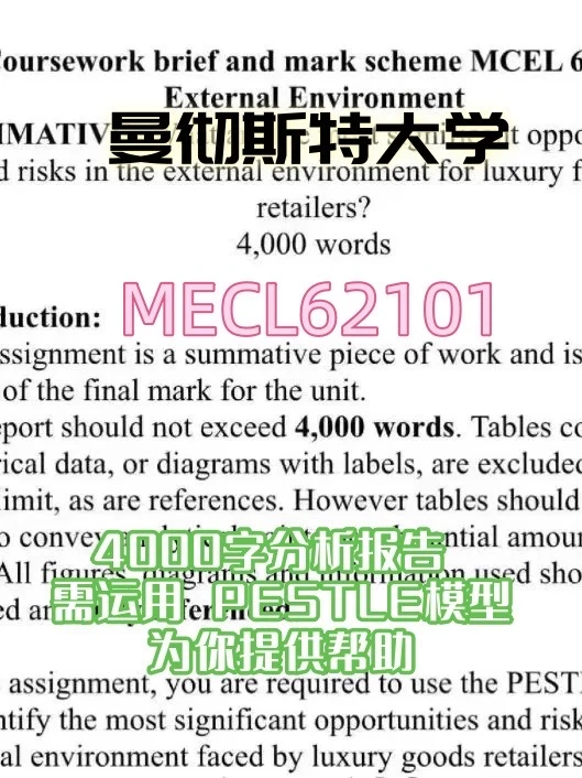 曼彻斯特大学 MECL62101 期末报告核心指南