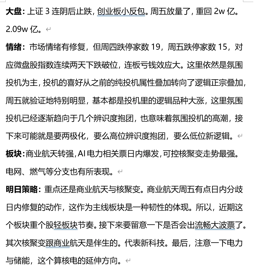 1214 周五复盘+明日策略