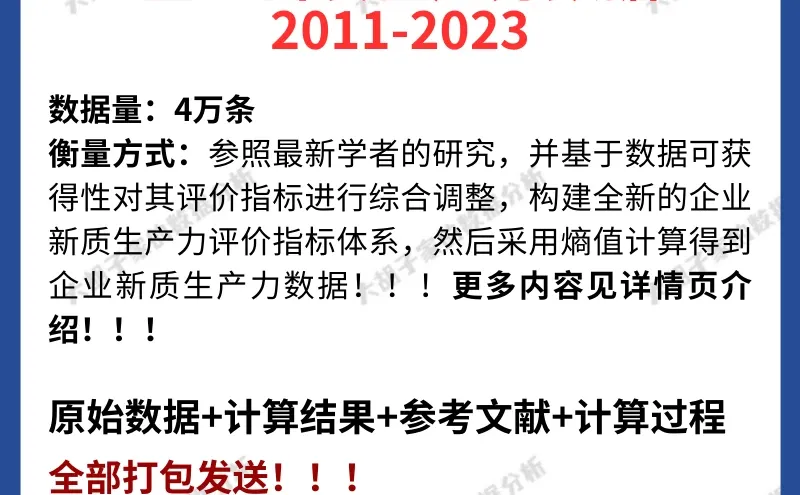 企业新质生产力上市公司数据