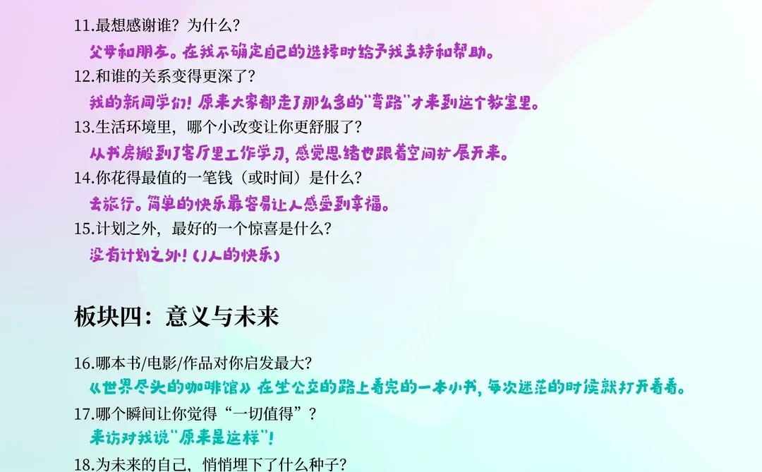 简单20个问题总结2025｜自我洞察?