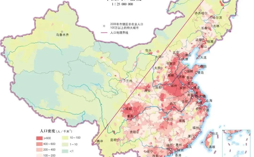 5中国人口密度图