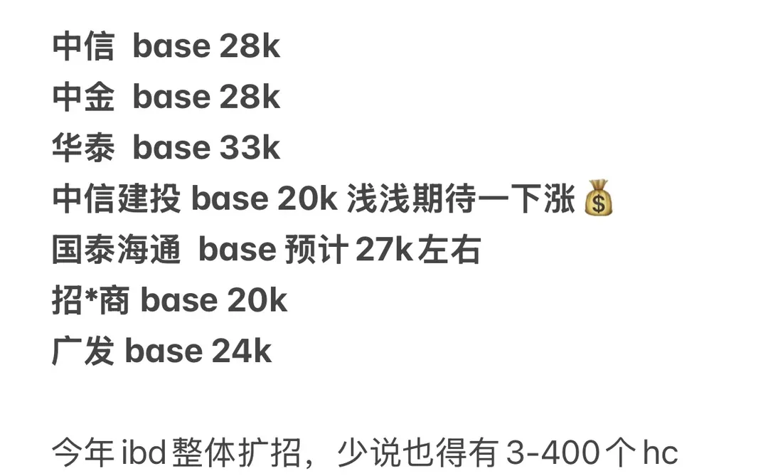 2025应届生券商投行起薪