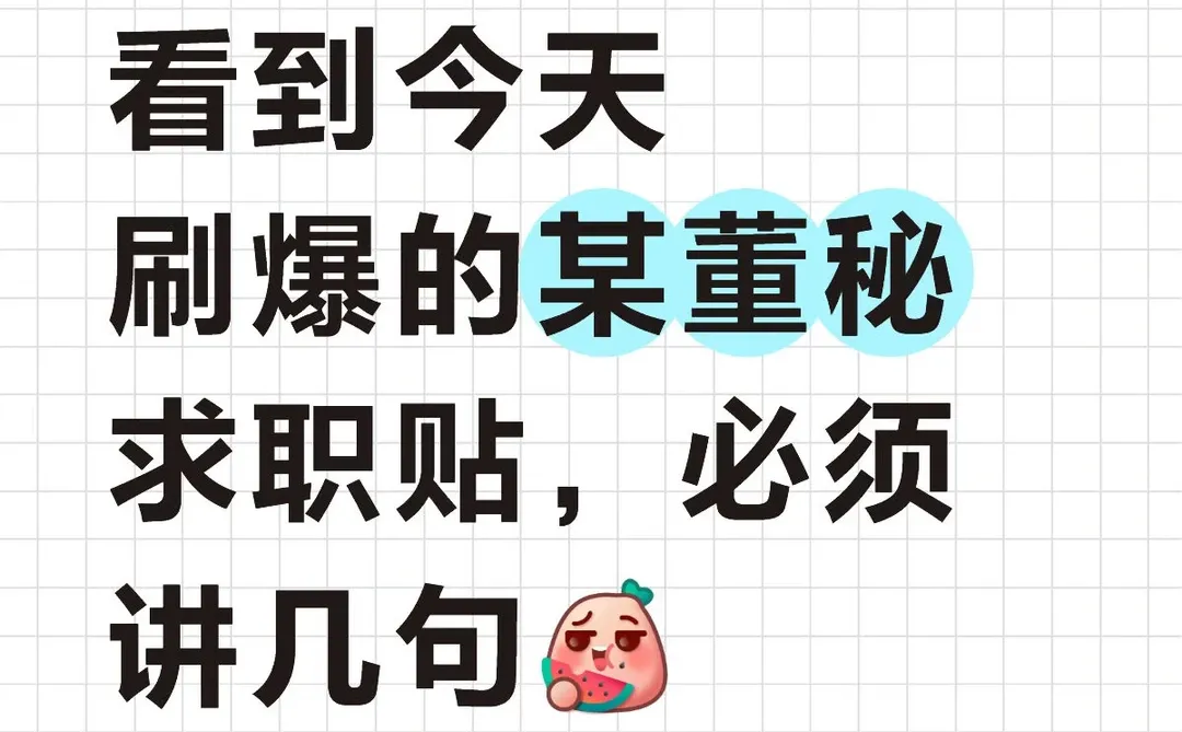 看到今天的某董秘求职贴,必须讲几句