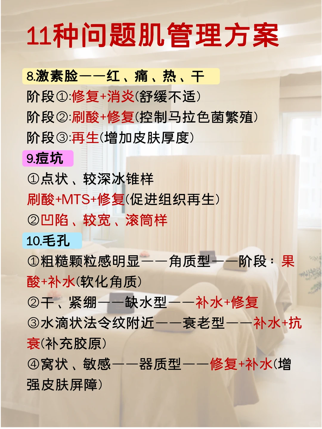 美容师一定要知道的11种问题肌管理方案❗️