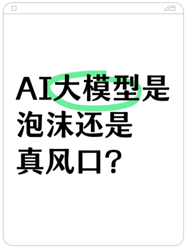 AI 大模型 :是泡沫还是真风口?