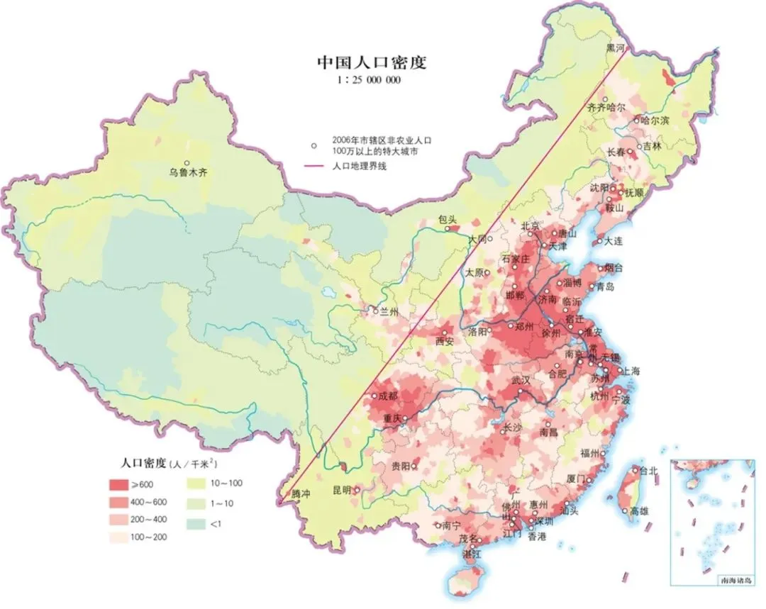 5中国人口密度图