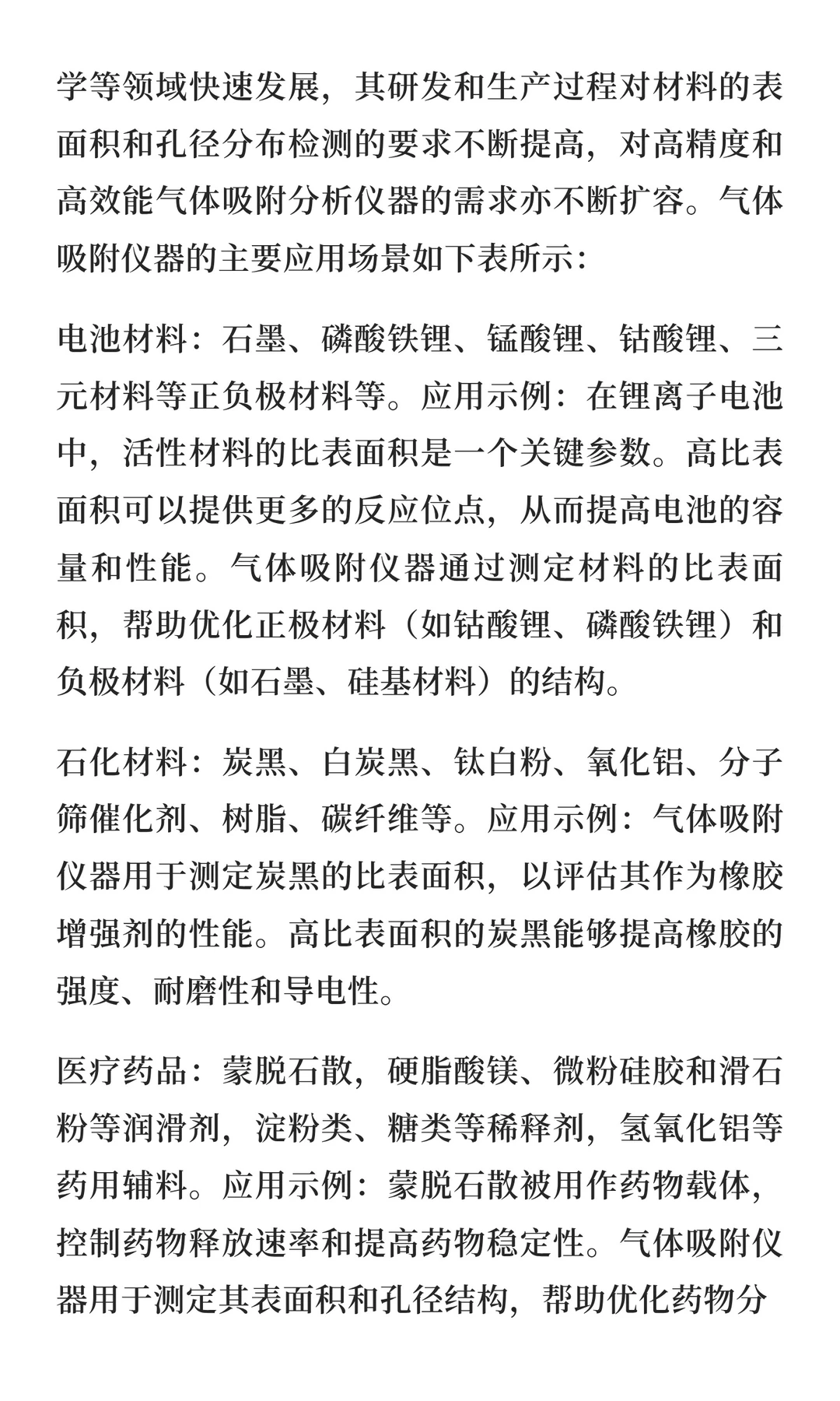 气体吸附分析仪器的发展情况与竞争格局