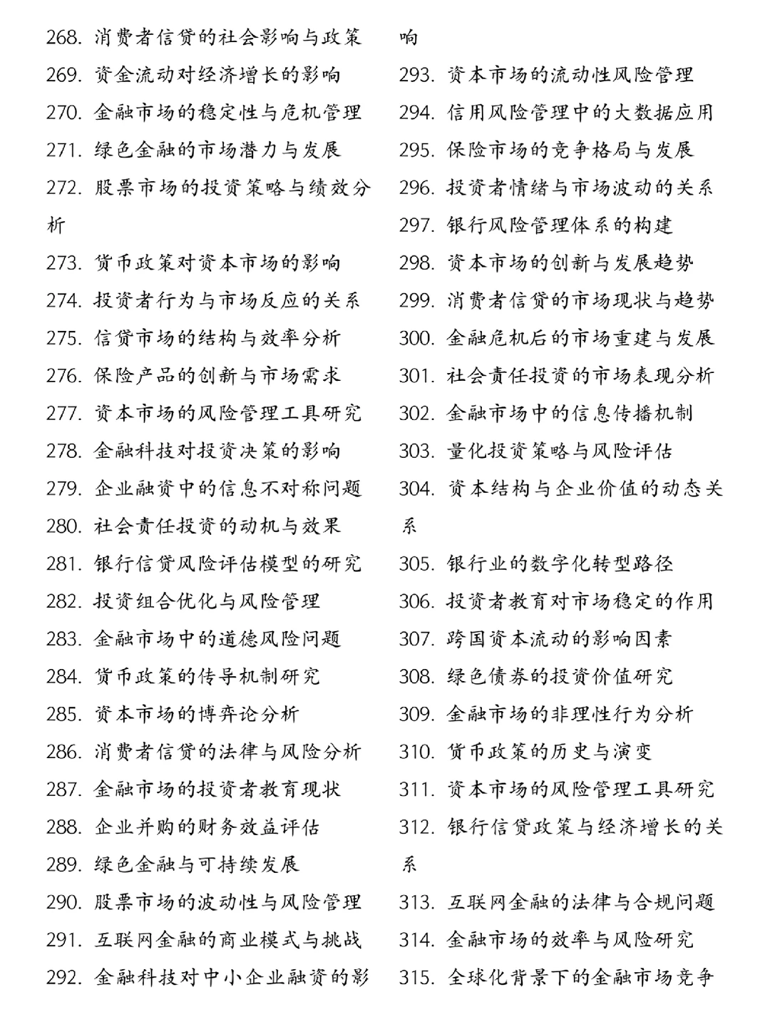 金融学专业的宝子一定要刷到这些论文选题啊