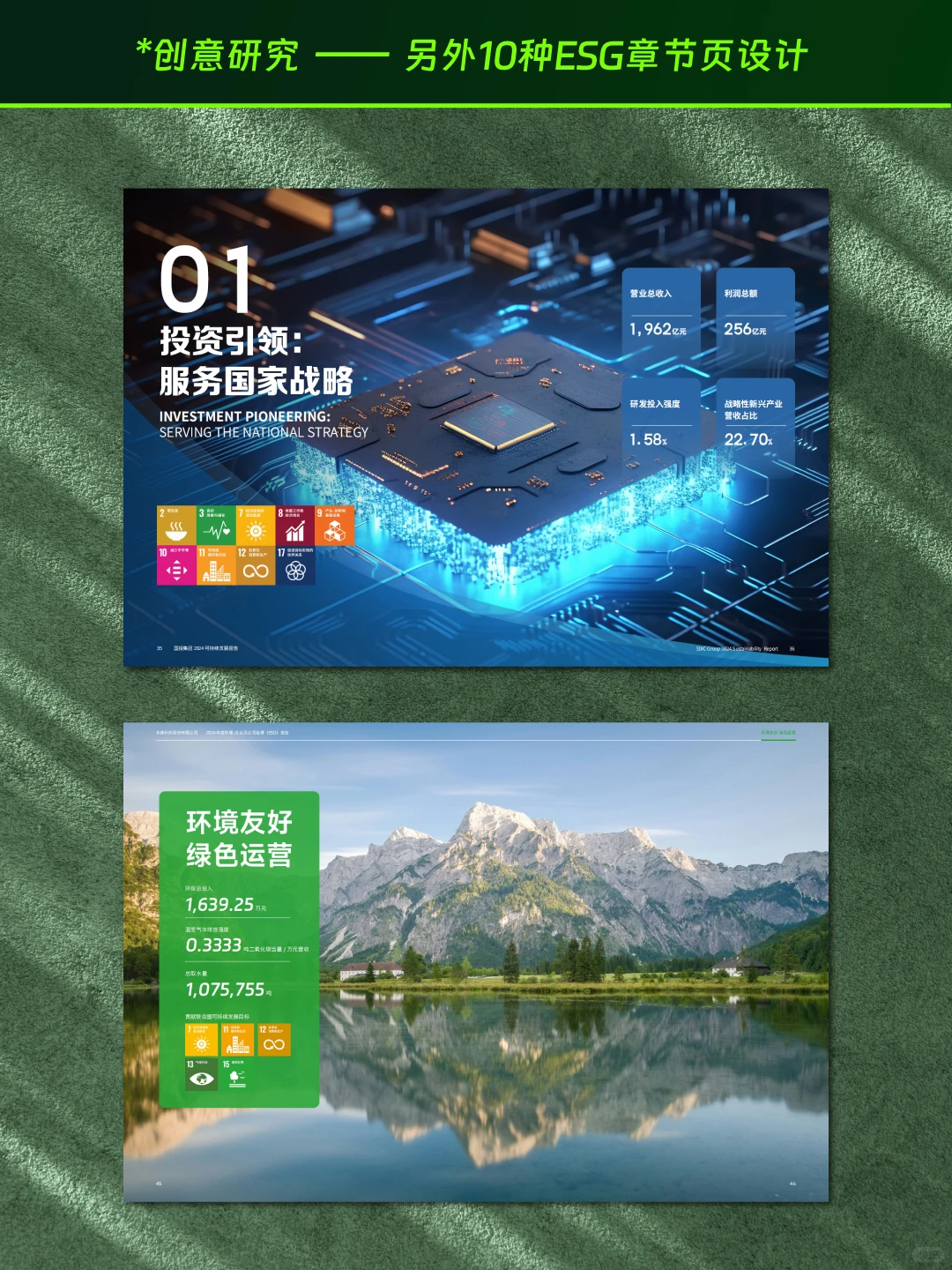 ESG报告设计分享 | 另外10种章节页设计