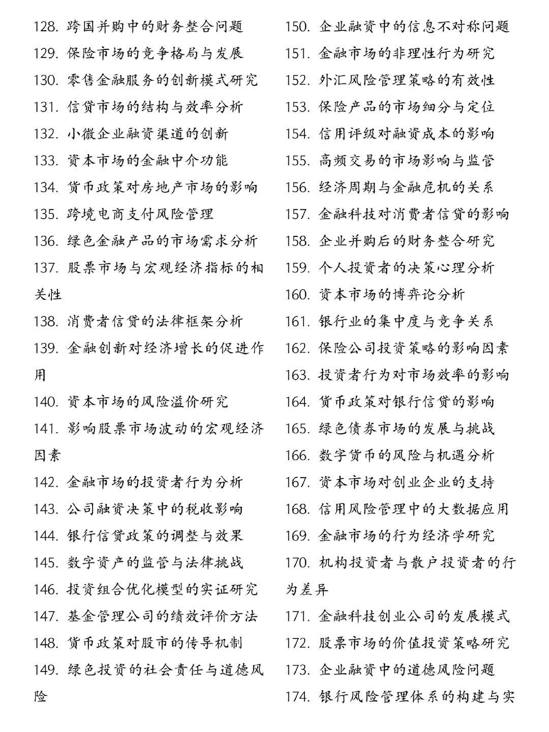 金融学专业的宝子一定要刷到这些论文选题啊