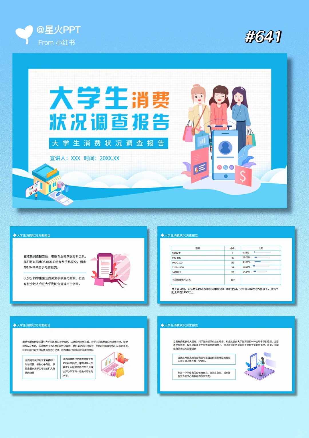 #641｜大学生消费状况调查报告PPT