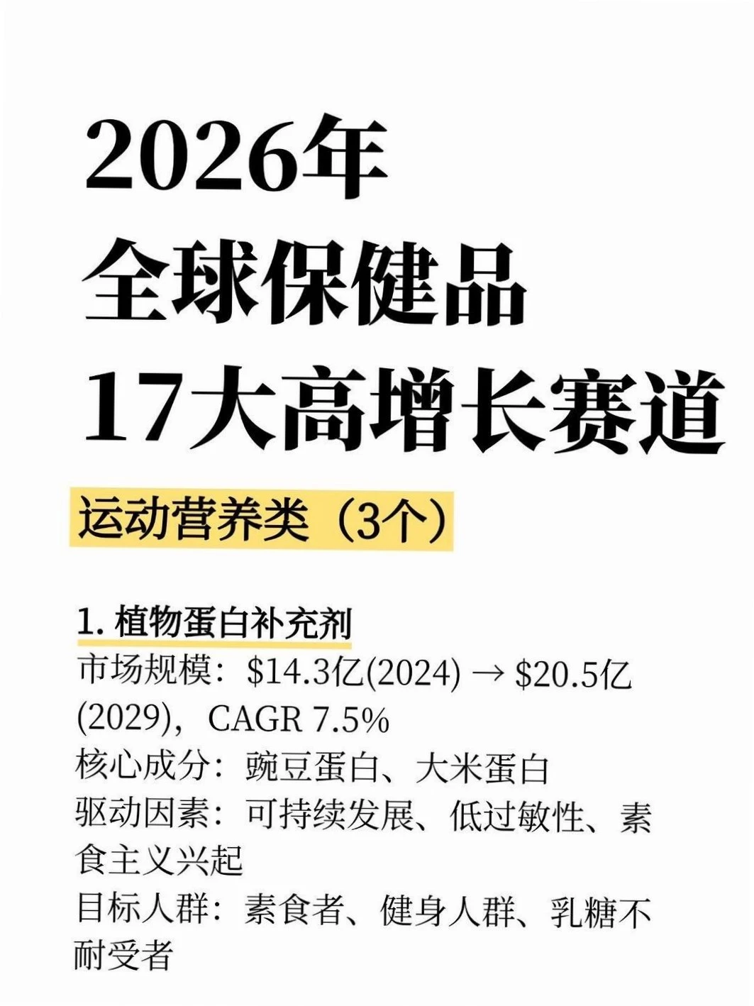 2026保健品市场17个赛道，机会在哪？?