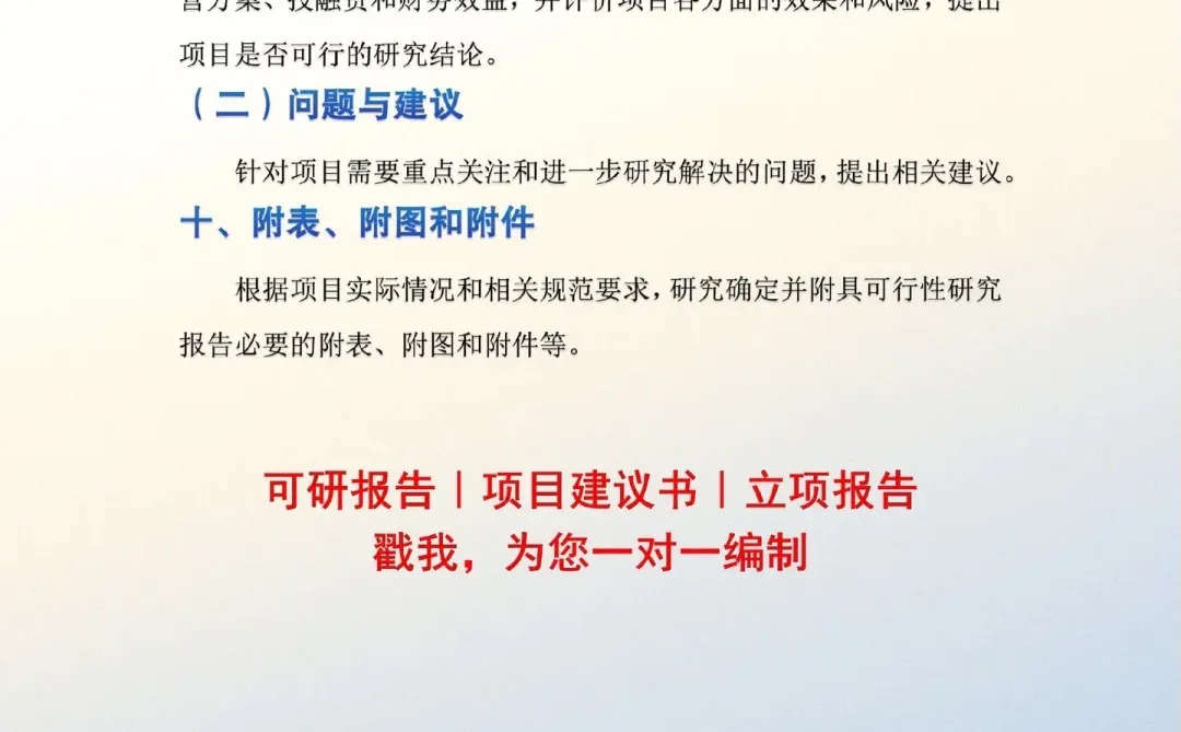 企业投资项目可行性研究报告编制通用大纲