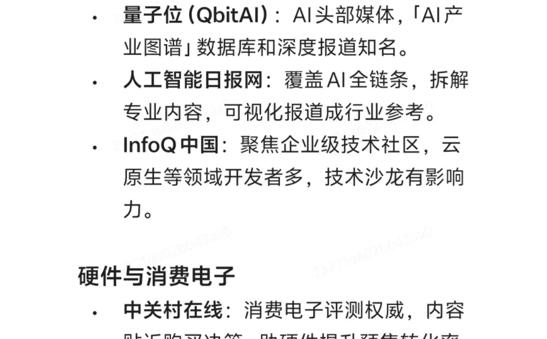 科技企业品牌投放清单