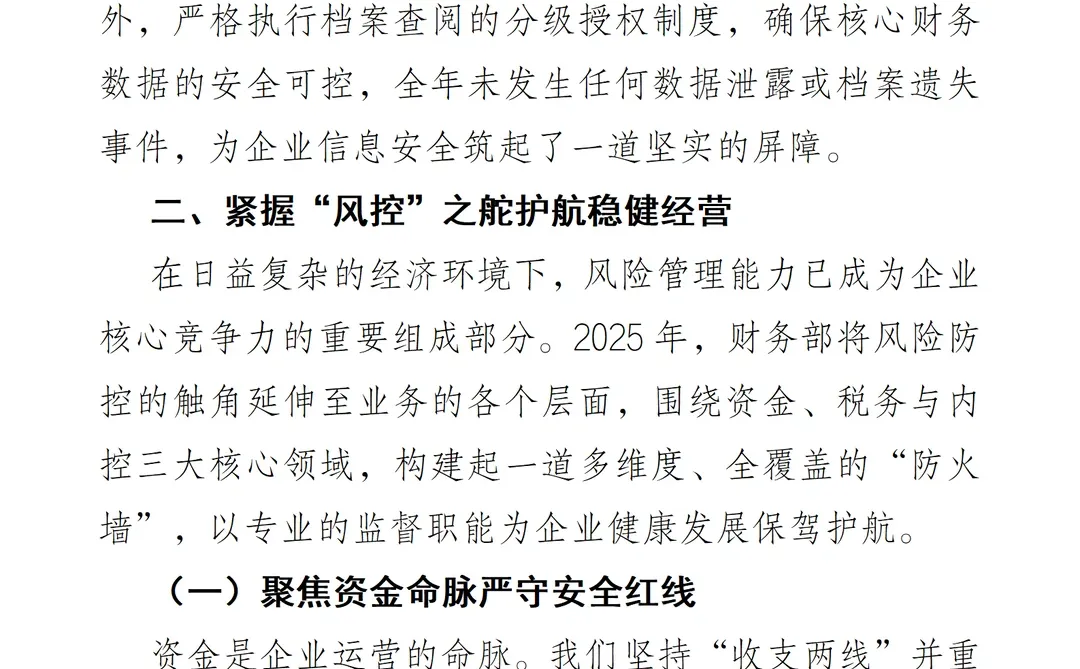 2025年度财务工作总结及2026年规划）