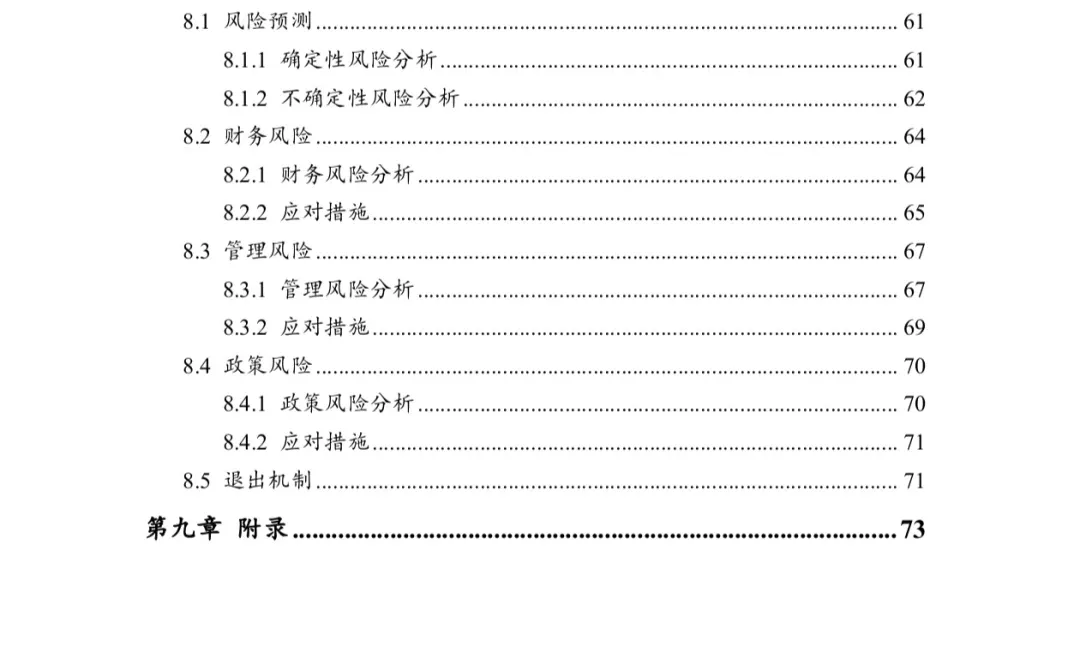 互联网+商业计划书目录