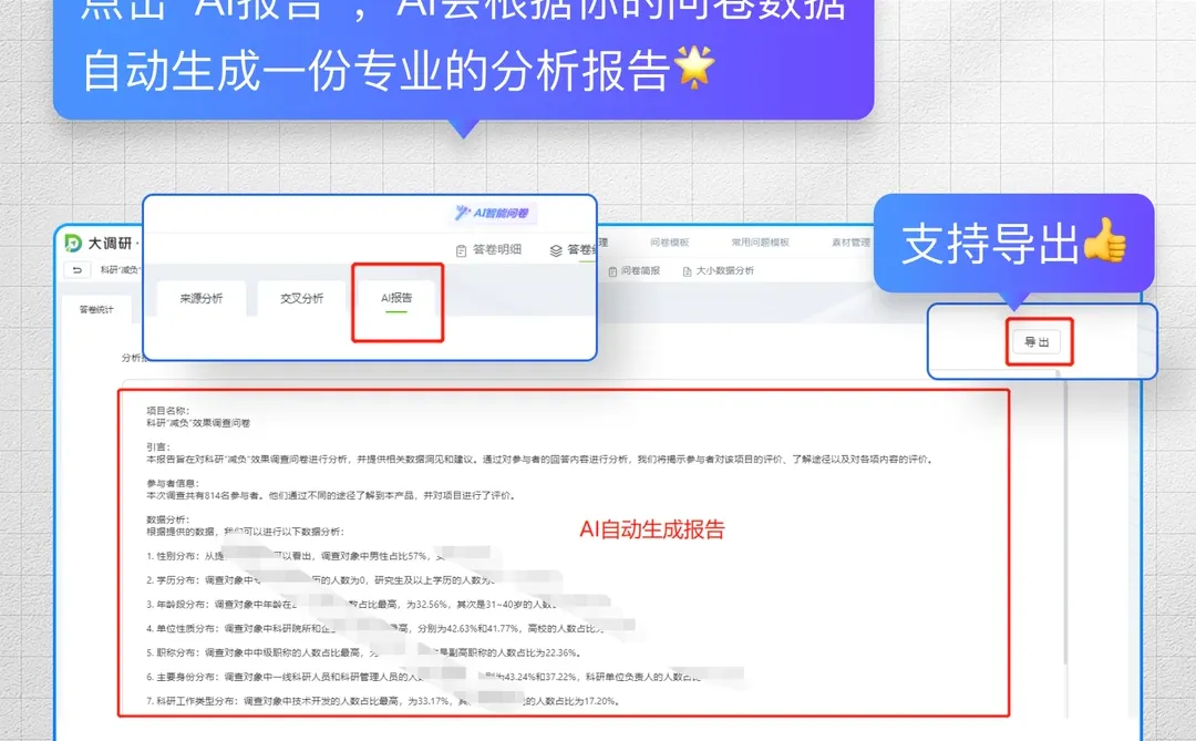 Al免费问卷报告真香?