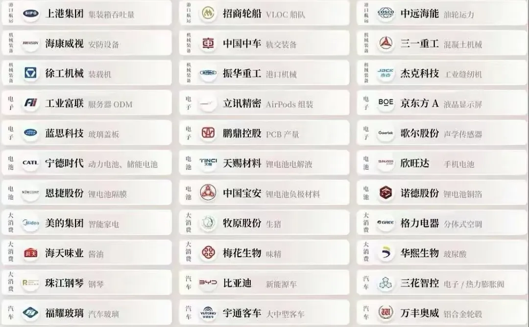 中国各领域世界第一的60家公司