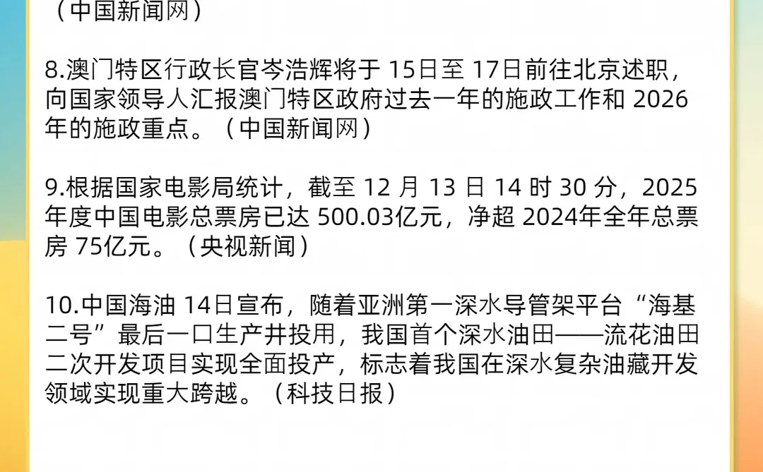 时事热点?2025.12.15