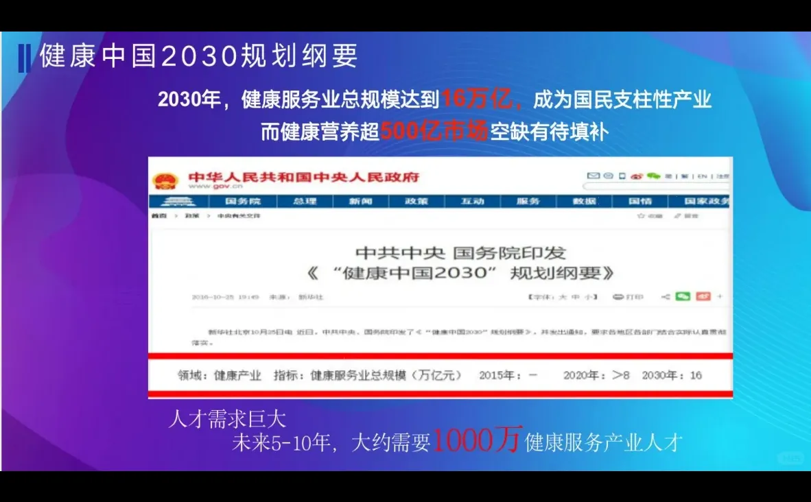国家喊你加入大健康行业
