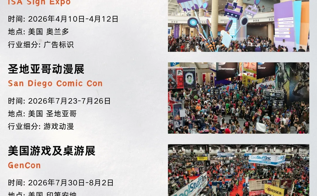 解明竞争格局｜2026美国热门展会合集