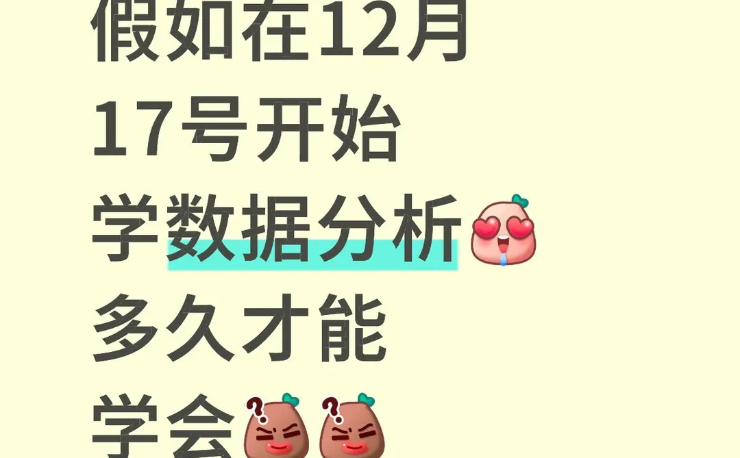 假如在12月17号开始学数据分析多久才能学会