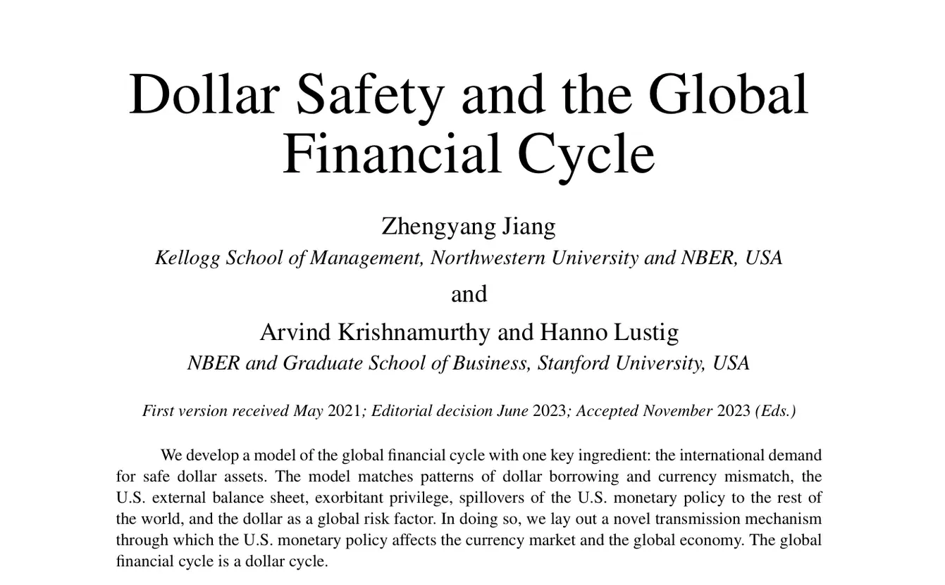 RES2024：美元安全性与全球金融周期