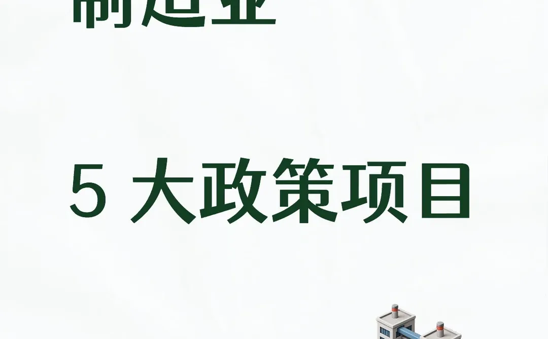 制造业5大政策项目
