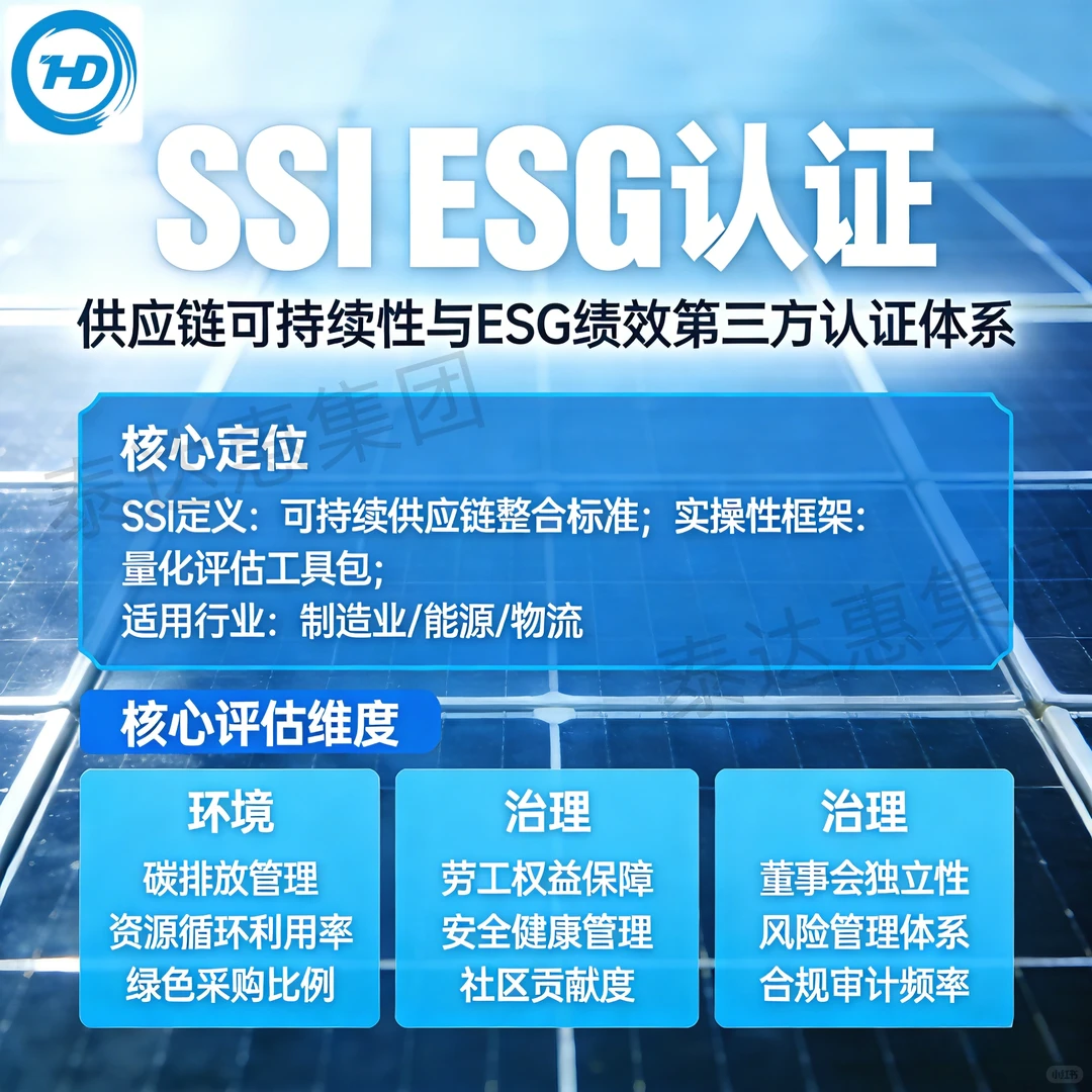 SSI ESG认证介绍