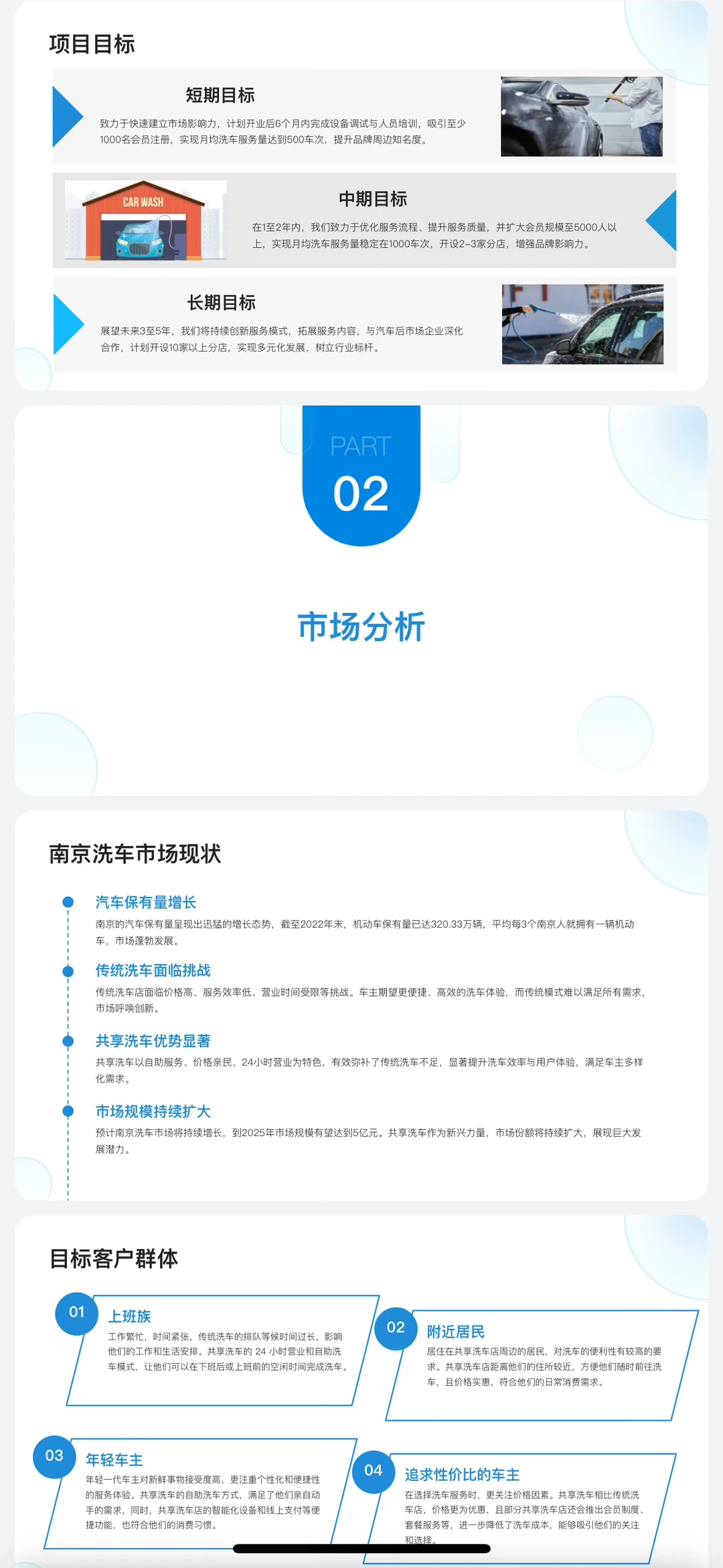 共享洗车店商业计划书word➕PPT