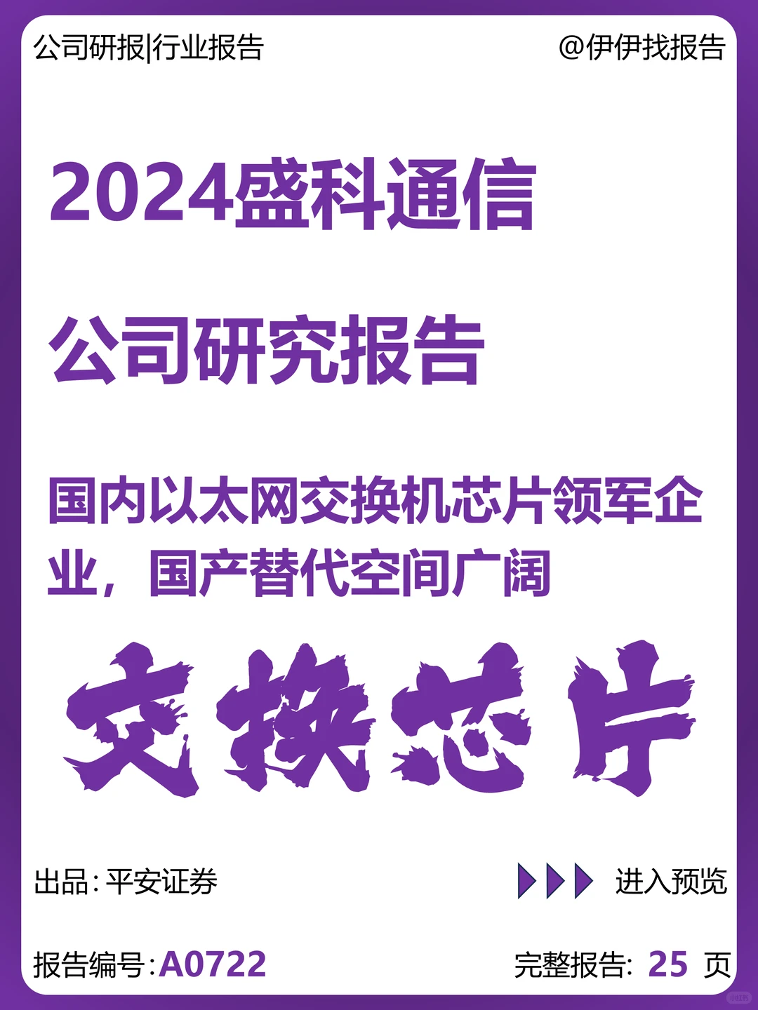 盛科通信：国内以太网交换机芯片领军企业
