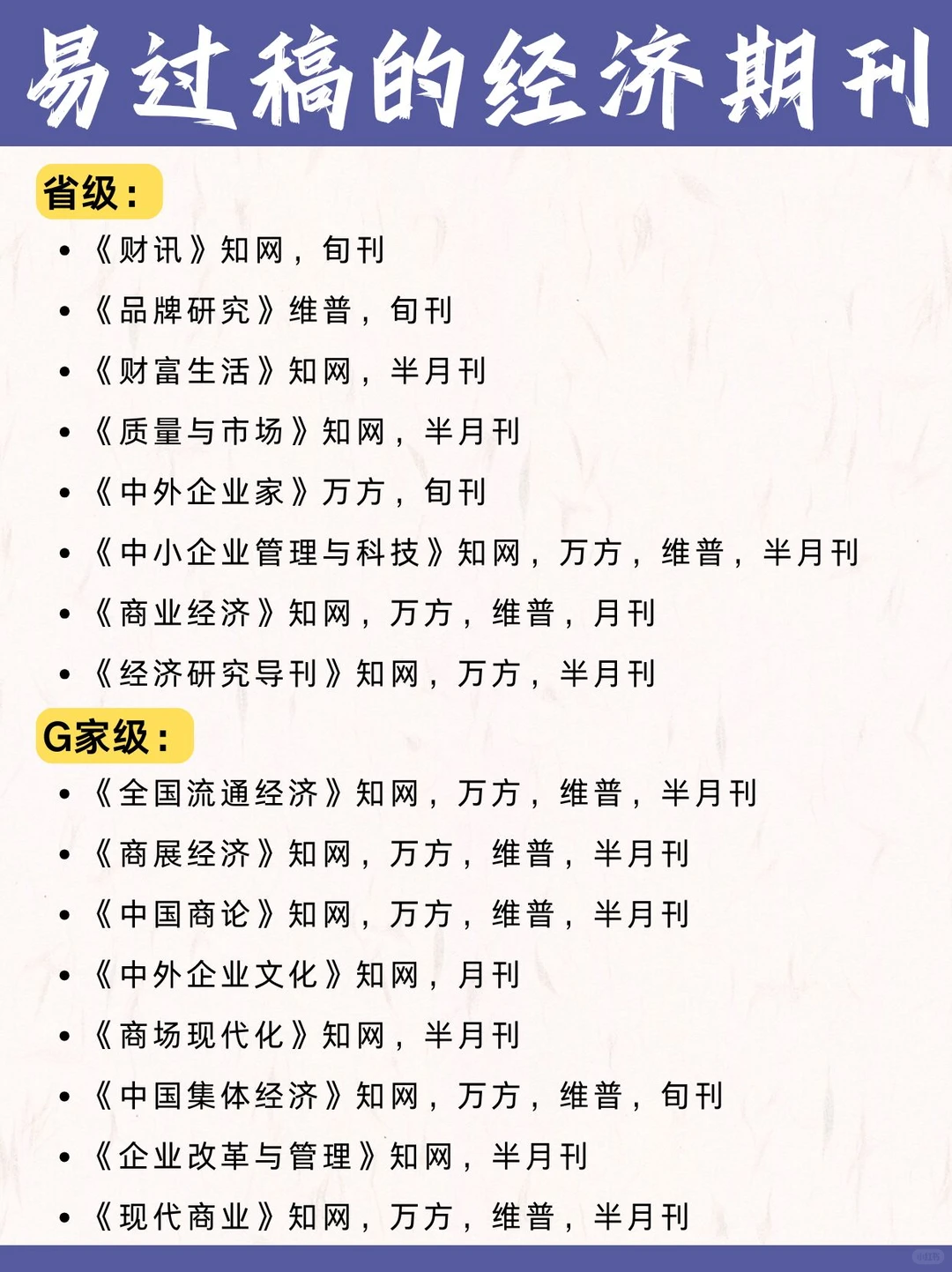 巨好发见刊快的经济类普刊