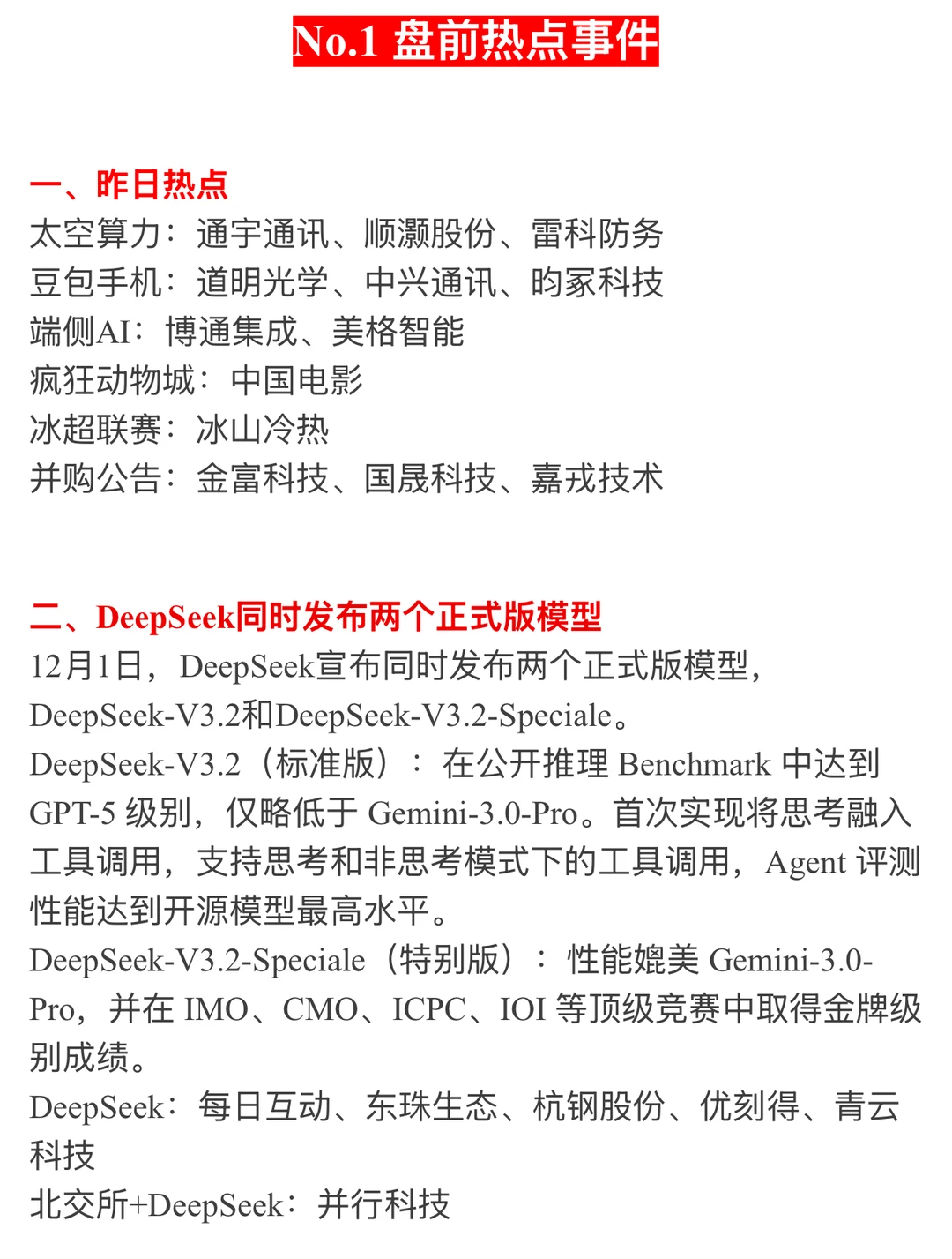 ?【12月2日 | 周二盘前热点速递】?