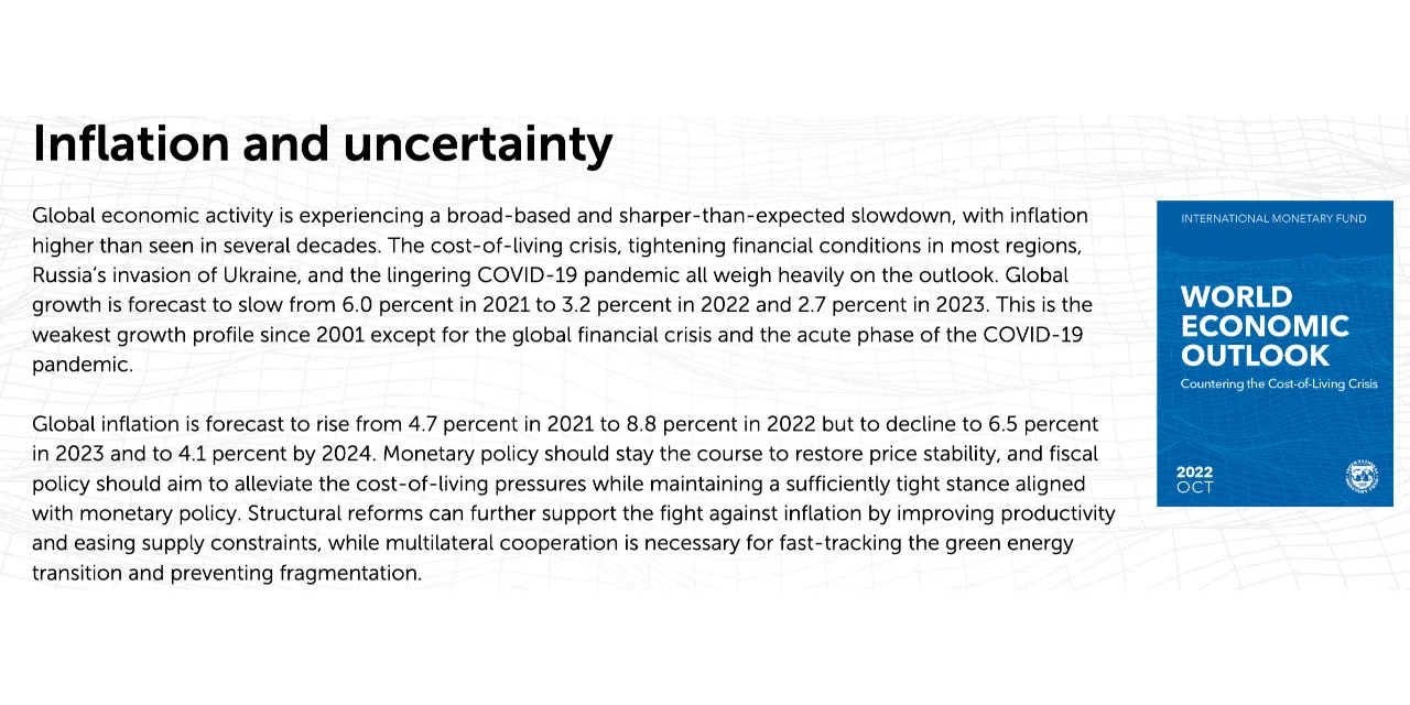 IMF发布最新经济预测