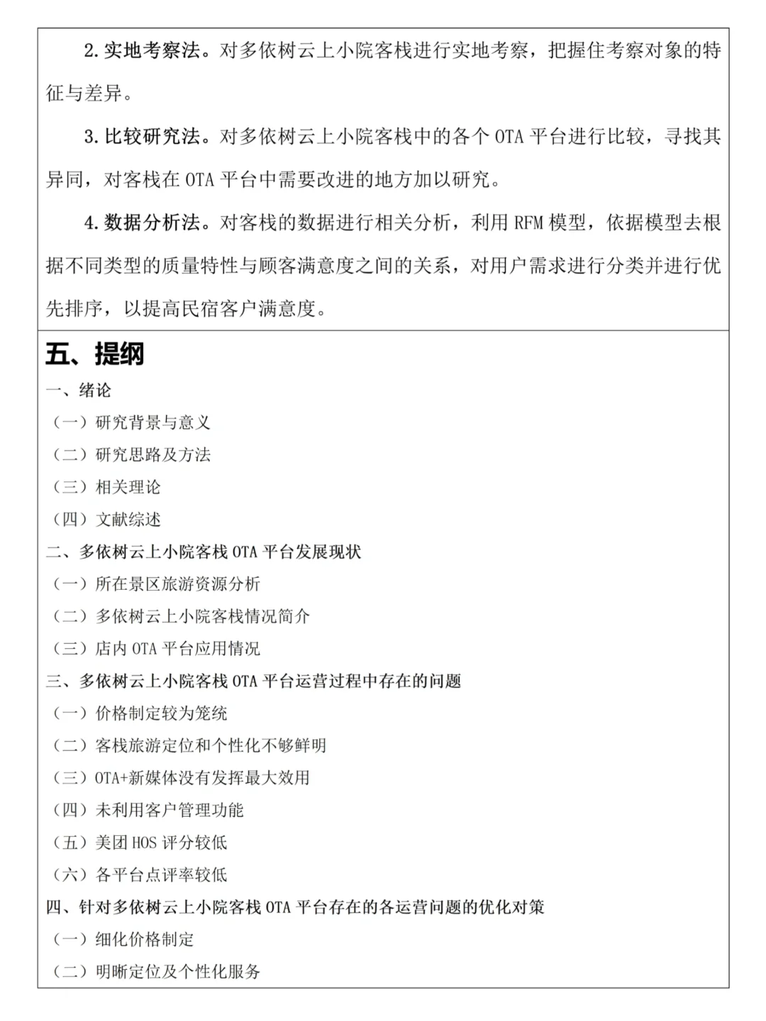 旅游管理专业开题报告模板参考??