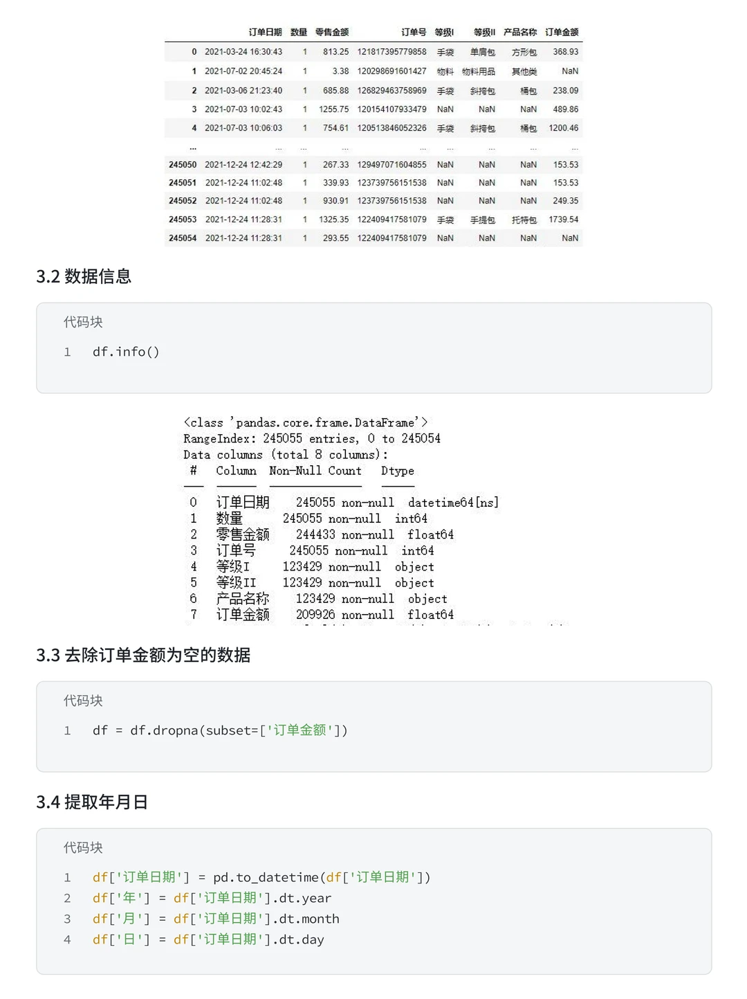 Panas+Numpy—小红书箱包订单可视化分析