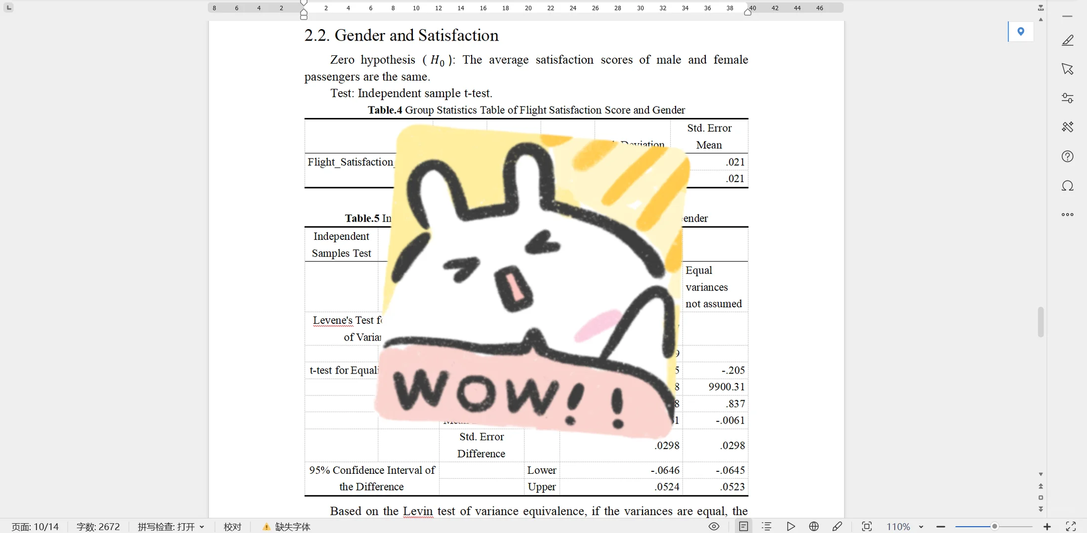 ?SPSS+excel数据分析英文报告